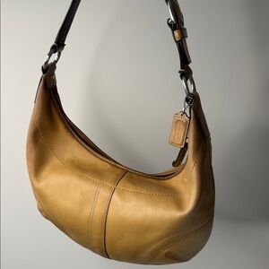 Coach SoHo Burnished Glove-Tanned Hobo Bag Style F12299 Camel Tan 2008